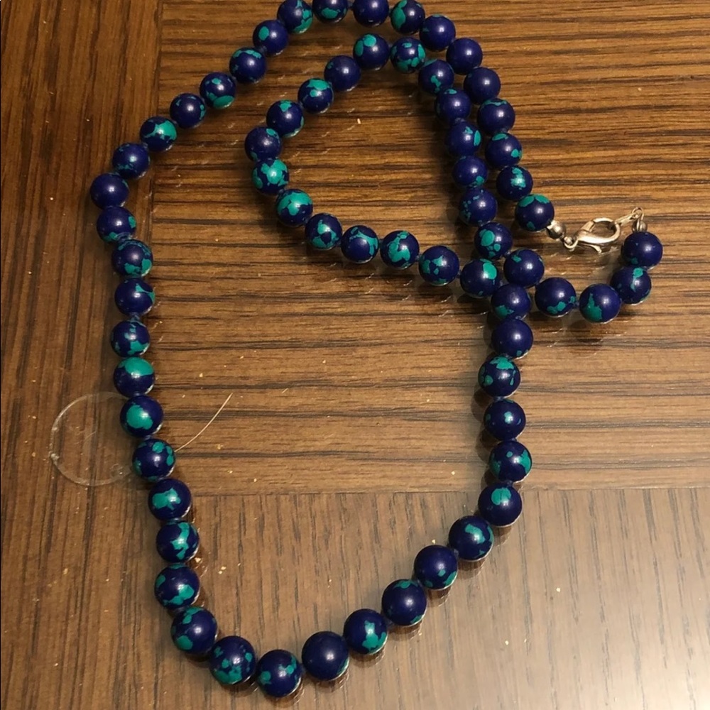 Vintage Malachite azurite bead style necklace